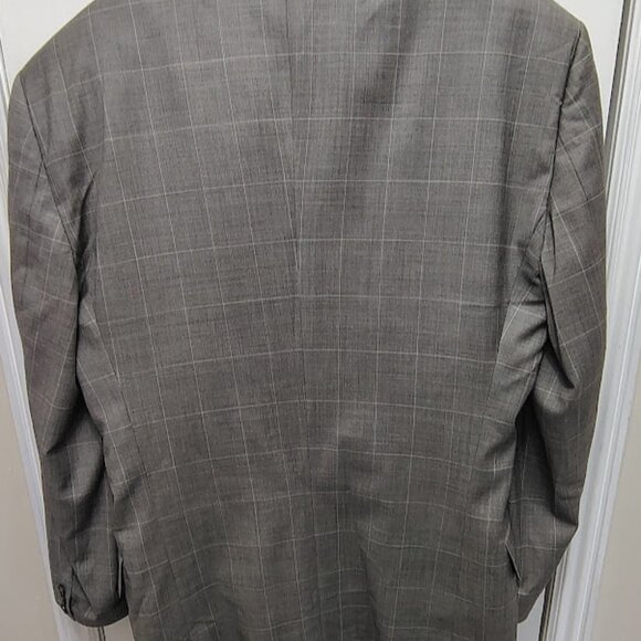 Earvin Magic Johnson Made In Italy 2 Piece Suit Mens 42L 33x32 Gray Check Wool - Picture 2 of 16
